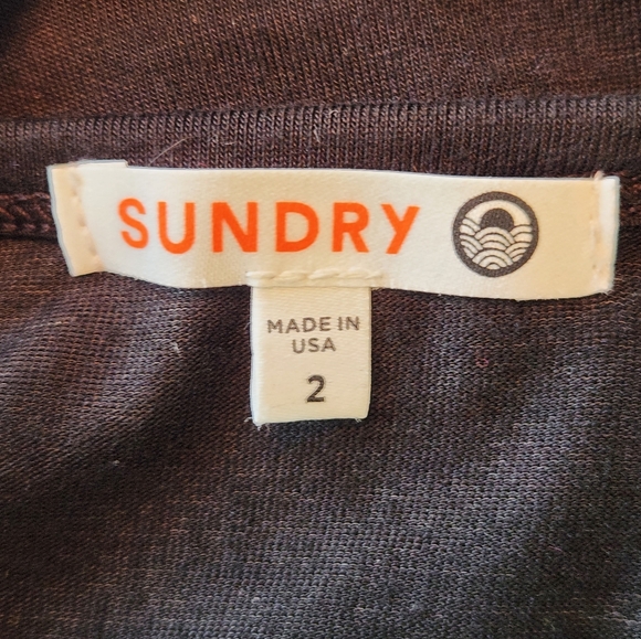 || SUNDRY || black midi dress, knit, casual, dolman sleeves, size 2 - Picture 11 of 11